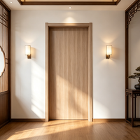Porte intérieure WPC sur mesure, moderne, à panneau plat, en bois, étanche, résistante à l'humidité, insonorisée pour chambre à coucher