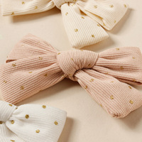 3.7 pouces velours côtelé à pois pinces à cheveux en gros Barattes cheveux arcs Snap Clips pour bébé filles cheveux accessoires infantile chapeaux