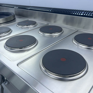 <span class=keywords><strong>Cuisinière</strong></span> électrique commerciale à 6 brûleurs <span class=keywords><strong>avec</strong></span> four intégré, multifonctionnelle, tête ronde, en acier inoxydable, plaque de cuisson en céramique - Product Image 2