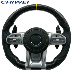 Cuir en fibre de carbone pour volant pour <span class=keywords><strong>Mercedes</strong></span> pour GT GLB GLC GLE Classe G E300 - Style sport racing - Product Image 4