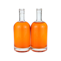 Bouteille en verre transparente de haute qualité de 500ml, bouteille de Whisky, Vodka, Gin, liqueur