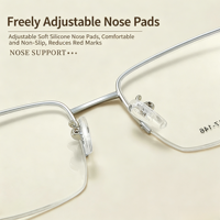 35001 Monturas de Gafas para Hombre, Diseño Ligero y Duradero en Color, para Uso Diario, Montura Semi-Rimless Cuadrada