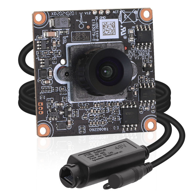 5MP Mini POE IP HD Camera Module Imx335 Sensor 5mm 60Degree No Distortion Blacklight 0.0001Lux H.264/H.265+ NVR Data Storage