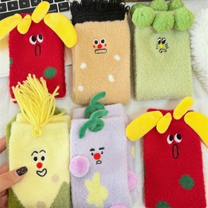 Three Delicacies Cute Vegetable Shaped Fleece Socks Women Thickening Breathable Warm Home <b>Sleep</b> Socks - Product Image 3