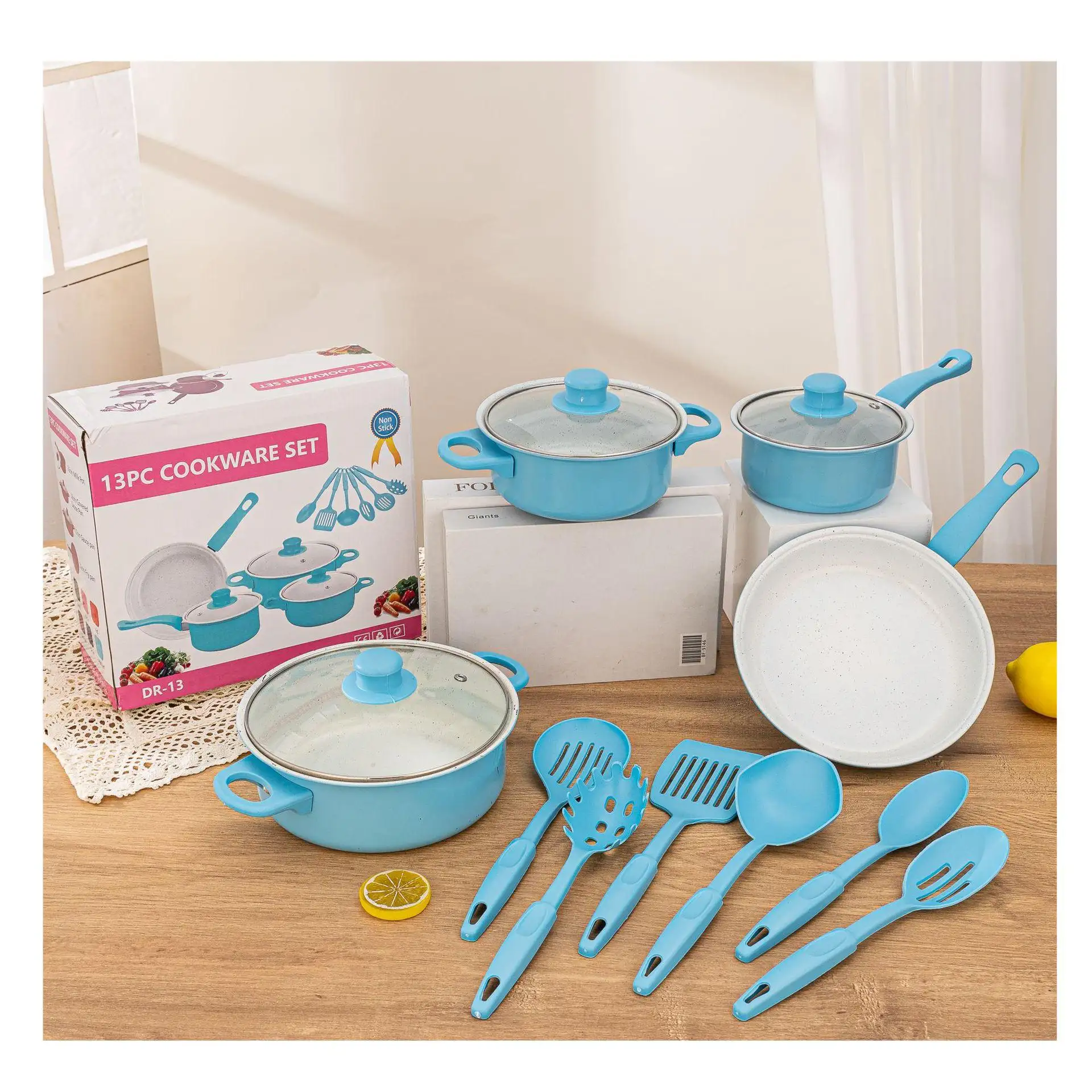 MU Neue Küchen utensilien Antihaft-Sets mit 13 Bratpfannen Wok Eintopf Suppen topf Kit Küchen set Kochtopf Gusseisen Kochgeschirr Set