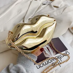 2024 New Designer Luxury Min Golden Bags PVC Handbag Hip Shape Hop Purses Chain Shoulder Small Jelly Hot Ladies Bag for Party