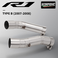 Tuyau de raccordement intermédiaire en acier inoxydable à double sortie pour moto Yamaha R1 YZF-R1, tuyau d'échappement slip-on