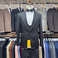 Costume 3 pièces élégant de niveau exécutif pour homme, veste + gilet + pantalon, couleur unie, pour dîner de gala