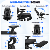 Chaise de bureau ergonomique moderne de haute qualité pour réunions, confortable, respirante, avec repose-pieds inclinable et pivotante, idéale pour les invités et les cadres.