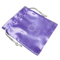 Haute qualité impression personnalisée Logo réutilisable voyage Portable couleur bonbon tissu de soie bijoux poussière Satin cordon pochette sac