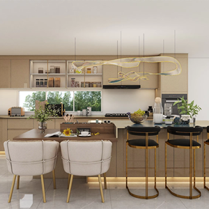Armoire de cuisine contemporaine en contreplaqué massif, personnalisable pour appartement, villa, fabrication à Foshan - Product Image 1