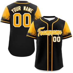 Maillot de baseball personnalisé avec effet éclaboussures de peinture : Chemise à boutons personnalisée pour équipe - Product Image 3