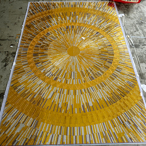 Miroir abstrait avec accent doré Revêtement de façade élégant Revêtement de <span class=keywords><strong>porte</strong></span> Mosaïque en <span class=keywords><strong>verre</strong></span> taillé à la main Carrelage mural Murs intérieurs artisanaux - Product Image 1