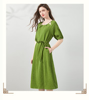 Robe Cheongsam en Soie de Mûrier 100% de Qualité Supérieure, Style Chinois, Boutons Grenouille, Élégante et Polyvalente pour l'Été – Modèle Usine