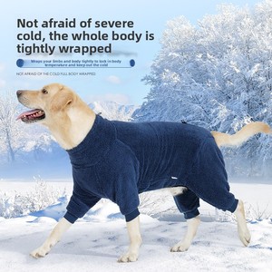 Klassieke warme jumpsuit met hoge kraag en lange pluche voor middelgrote en grote honden Nieuwe hondenwinterkleding voor huisdieren - Product Image 2