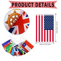 Drapeaux de fanion rectangulaires personnalisés avec logo, 5x8 pouces, pour la vente en gros, drapeaux nationaux sur corde personnalisée