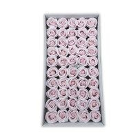 50 pièces/boîte 4 couches Floral Coloré Savon Essentielle Parfumée Mariage Boîtes à Fleurs Fleur Artificielle Rose Savon Fleur