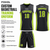 Ensemble maillot et short d'entraînement de basketball personnalisé grande taille, respirant, pour les séances d'entraînement des clubs britanniques