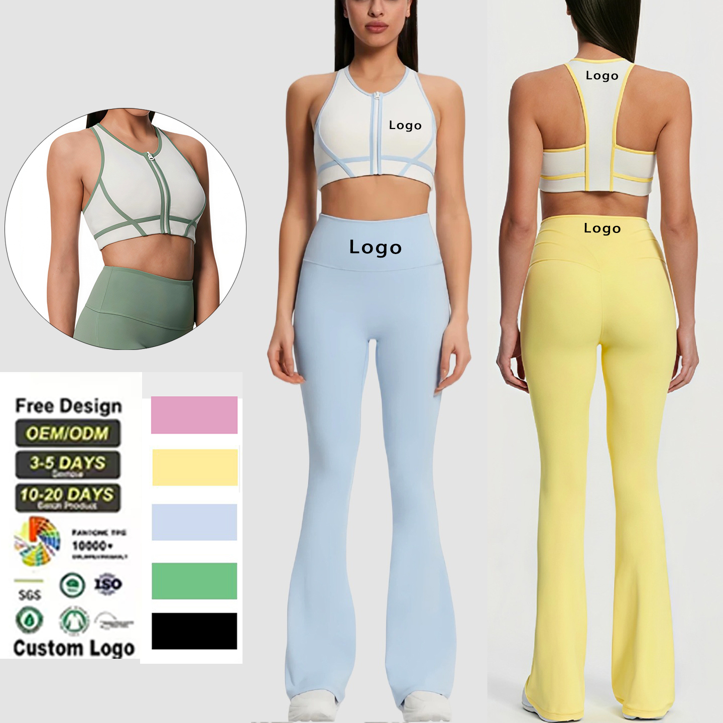 Nude-Feel Tight-Fitting Beautiful-Back Solid Yoga Set Stretchy Breathable Outdoor Sports Fitness Two-Piece Set Women