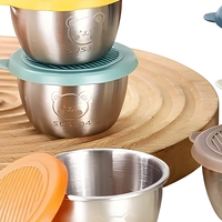 Bestseller transfrontalier : Ensemble de 6 mini-coupelles à sauce en acier inoxydable 304 avec couvercles, design moderne et minimaliste, pour assaisonnements domestiques