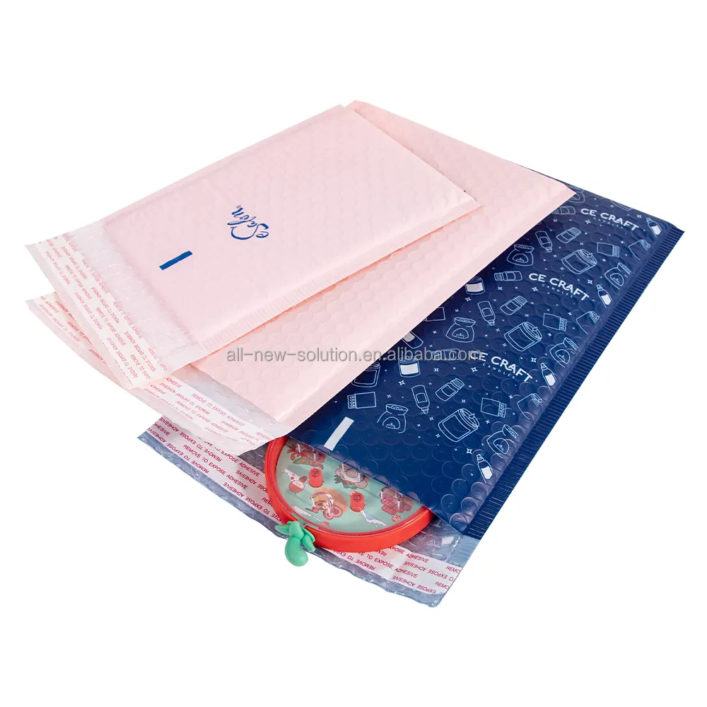 Sac postal à bulles imprimé personnalisé en gros Enveloppe d'expédition rembourrée Enveloppe d'emballage compostable