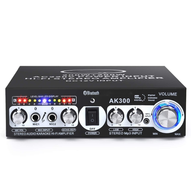 AK300 400W Home Power Amplifiers 2 Channel AUX 5.0 Mini HIFI Digital Amplifier Stereo With 3.5mm Input Jack 12V-220V