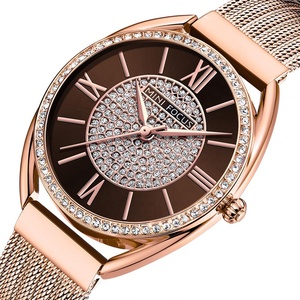 Montre en cristal tendance pour femme, montre de luxe pour femme, montre-bracelet en acier à quartz avec diamants, pour les occasions professionnelles - Product Image 3