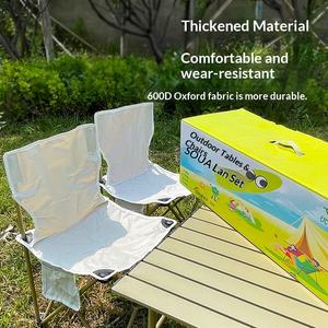 Conjunto de <span class=keywords><strong>Bistro</strong></span> Moderno para Exteriores, Mesa Plegable de Metal de 95 cm con Diseño de Rollo de Huevo y Dos Sillas de Jardín - Product Image 1