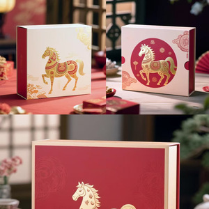 Red Horse Pattern Gift <b>Box</b> Wedding Favors Printable Paper Packaging Customized Decorative <b>Book</b> Style <b>Box</b> - Product Image 2