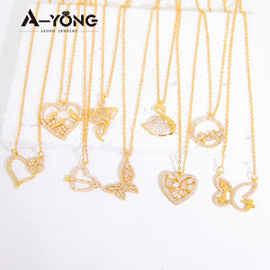 Abrabic Luxe Stijlen 18K Verguld Messing Met Zirkoon Hanger Ketting Vlinder Hartvorm Lange Ketting Ketting Voor Vrouwen - Product Image 4