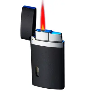 방풍 레드 제트 불꽃 담배 흡연 액세서리 사용자 정의 로고 토치 시가 라이터 리필 부탄 가스 라이터