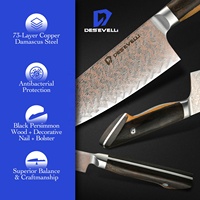 Couteau de chef en acier damas cuivré à 73 couches, cœur en acier VG10, nouveaux couteaux de cuisine pour la cuisson professionnelle