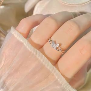 S925 Sterling Silver Butterfly <b>Ring</b> <b>Open</b> Design For Women Gift Jewelry - Product Image 5
