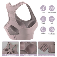 Soutien-gorge de sport personnalisé pour femme avec logo, dos nageur en maille, bonnets fixes à crochets, maintien élevé, séchage rapide, idéal pour le Pilates, la course, le yoga et la gym, pour filles