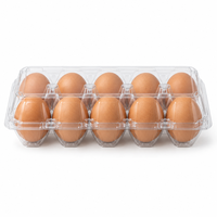 Boîte à œufs transparente en PET de qualité alimentaire, emballage jetable pour œufs, conteneur à clapet pour ferme, supermarché, vente au détail