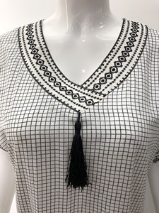KaiHong Factory Wholesale Muslim Traditional Clothing <strong>Women</strong> Summer <strong>Tartan</strong> White Long Dress - Product Image 4