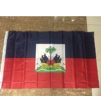 Vente en gros drapeau haïtien imprimé 3x5ft 90x150 cm drapeau national haïtien
