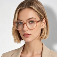Lunettes pour femmes 2306 TR90 carrées à monture intégrale, verres PC anti-lumière bleue, monture transparente teinte rouge, logo personnalisé