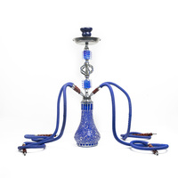 Vente en gros de narguilé allemand chicha goutte d'eau ensemble de fumer quatre tuyaux en verre Portable narguilé