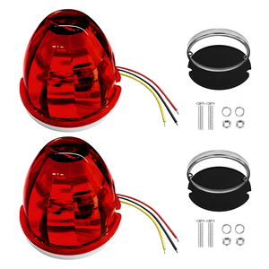 ไฟแตงโม LED 2 ดวง สีแดง กระพริบ สำหรับรถบรรทุก รถพ่วง ไฟเลี้ยวข้างทรงกลม ไฟบอกตำแหน่ง LED 12V - Product Image 1