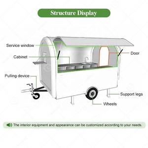 Carrito para perritos calientes, camión de comida, remolque de cocina para comidas rápidas con parrilla de gas de cocina completa y freidora - Product Image 5