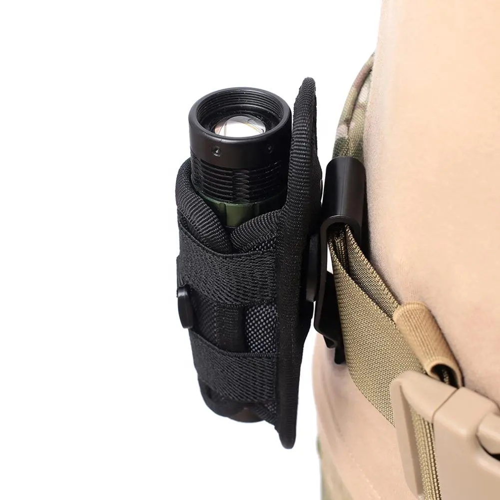 Tactical 360 Degrees Rotatable Flashlight Pouch Holster Torch Case for Belt Torch Cover Hunting Lighting Accessory Survival Kits
