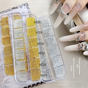 Perles en acier de petite taille très vendues pour la décoration des ongles, bijoux polyvalents pour le nail art DIY - Product Image 1