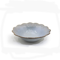Service de Table Élégant Bleu Gris 16 Pièces en Grès Européen – Assiettes, Bols, Tasses, Ustensiles – Compatible Four et Lave-Vaisselle pour la Maison