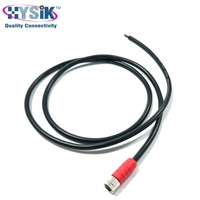 Kabel Set M8 4 Pin A-Coded Female Straight Overmolded Single Ended 2m untuk Saklar Tekanan Hidrolik