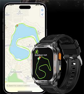 Montre connectée GPS Dodobit DT09 pour hommes, étanche IP68, nouvelle arrivée, design, répondre aux appels, boussole, gel de silice pour l'extérieur - Product Image 2