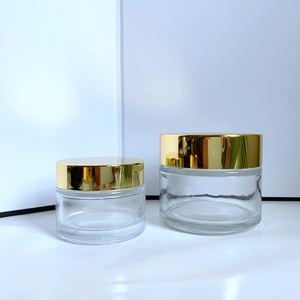 Hot Bán Lớn Vòng 200G Mỹ Phẩm Lọ Thủy Tinh 200Ml Thiết Kế Mới Kem Jar Với Nắp Vàng Sinh Thái Thân Thiện Với Mỹ Phẩm <span class=keywords><strong>Container</strong></span> - Product Image 3