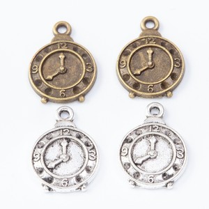 Colgante de Reloj <span class=keywords><strong>Despertador</strong></span> Redondo de Aleación de Zinc con Esfera Numerada, Bronce Antiguo, <span class=keywords><strong>para</strong></span> Decoración de Fiesta del Té de Alicia, Manualidades - Product Image 4