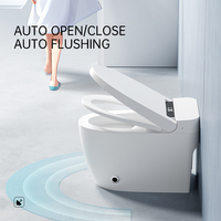 WC intelligent allongé en céramique IPX4, fixation au sol, évacuation en S, réservoir dissimulé, siège chauffant automatique, intelligent