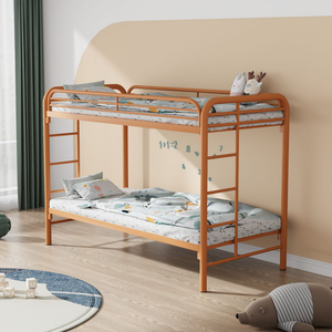 Lit superposé en métal personnalisable avec escalier, lit double pour enfants, idéal pour dortoir scolaire, petit appartement, hôtel, auberge - Product Image 3